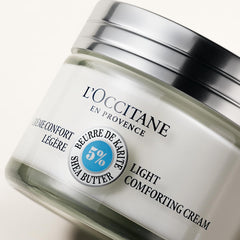 L'OCCITANE cream texture close-up illustrating light whipped finish and quick absorption