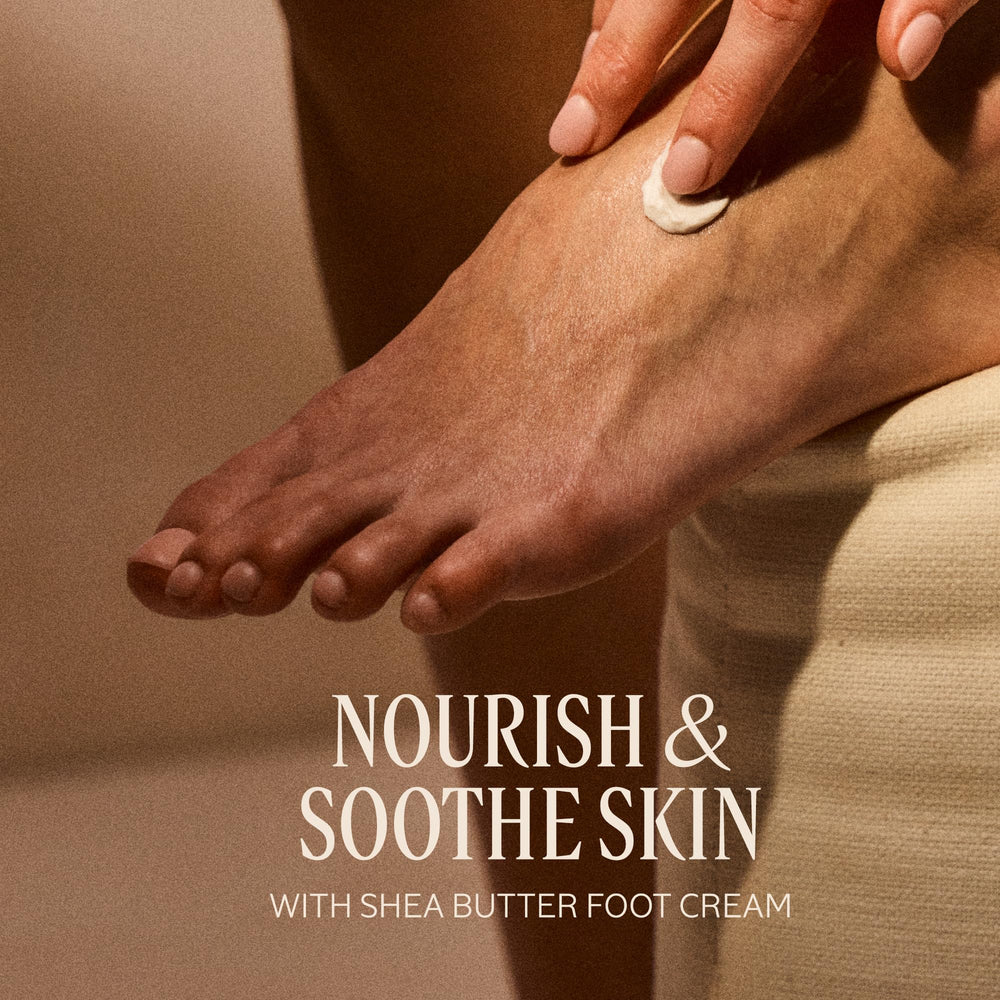 L'OCCITANE foot care cream being applied for softer heels