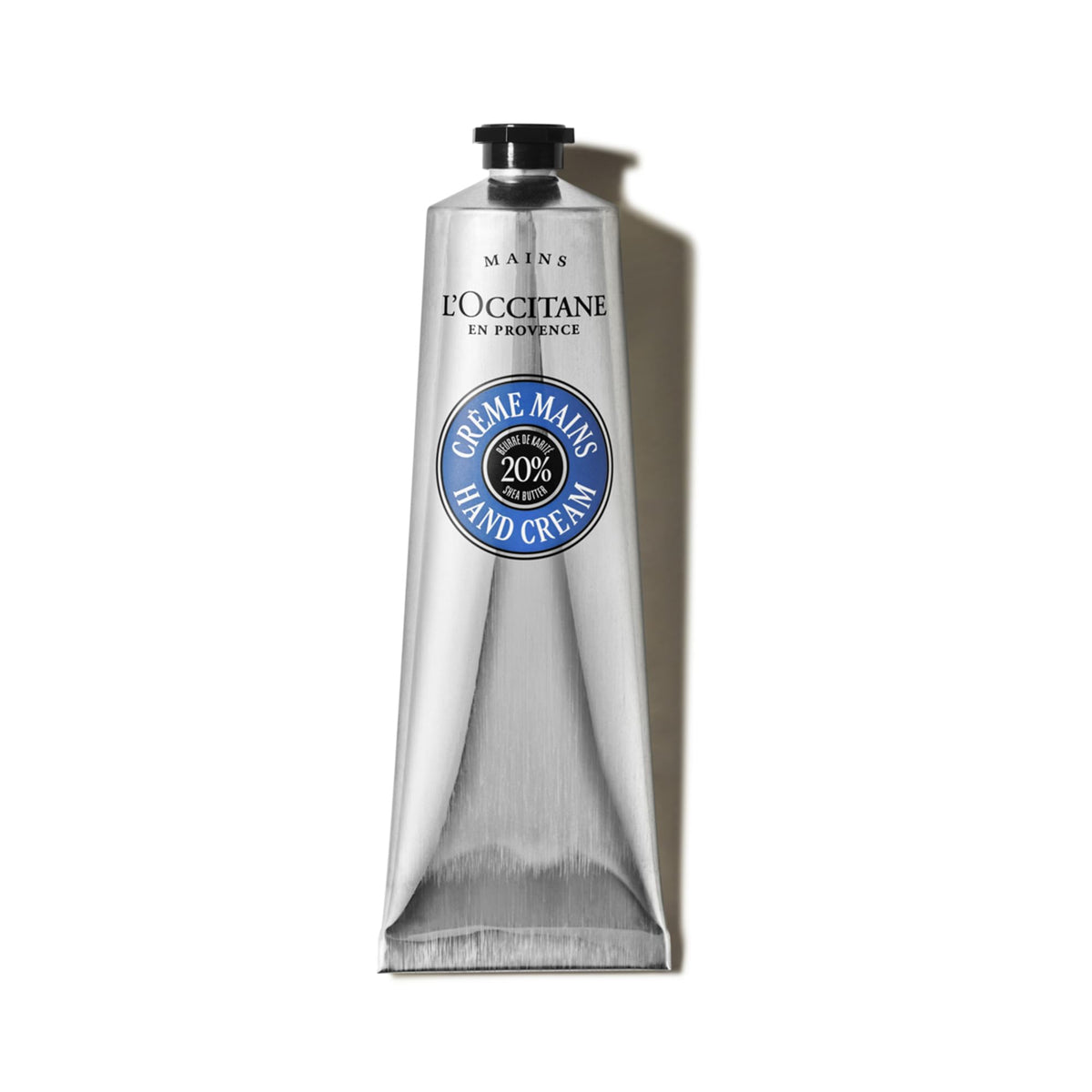 L'OCCITANE front packaging of hand cream showing tube and brand benefit