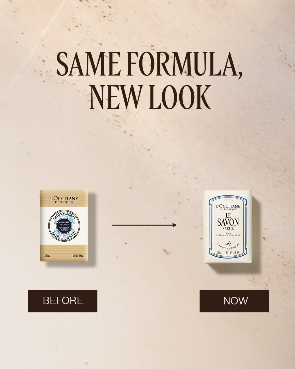 L'OCCITANE shea milk soap close-up texture highlighting creamy, nourishing formula