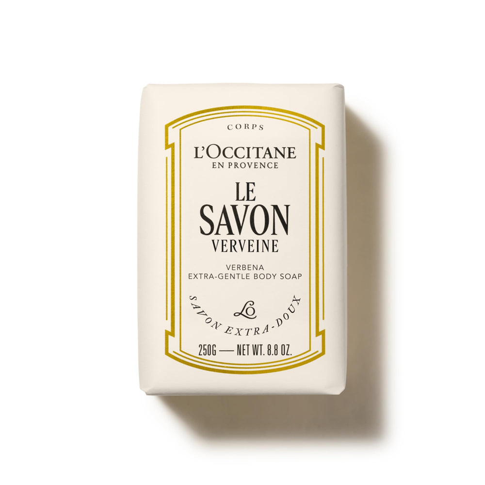 L'OCCITANE verbena front packaging showing clean design and citrus scent benefits