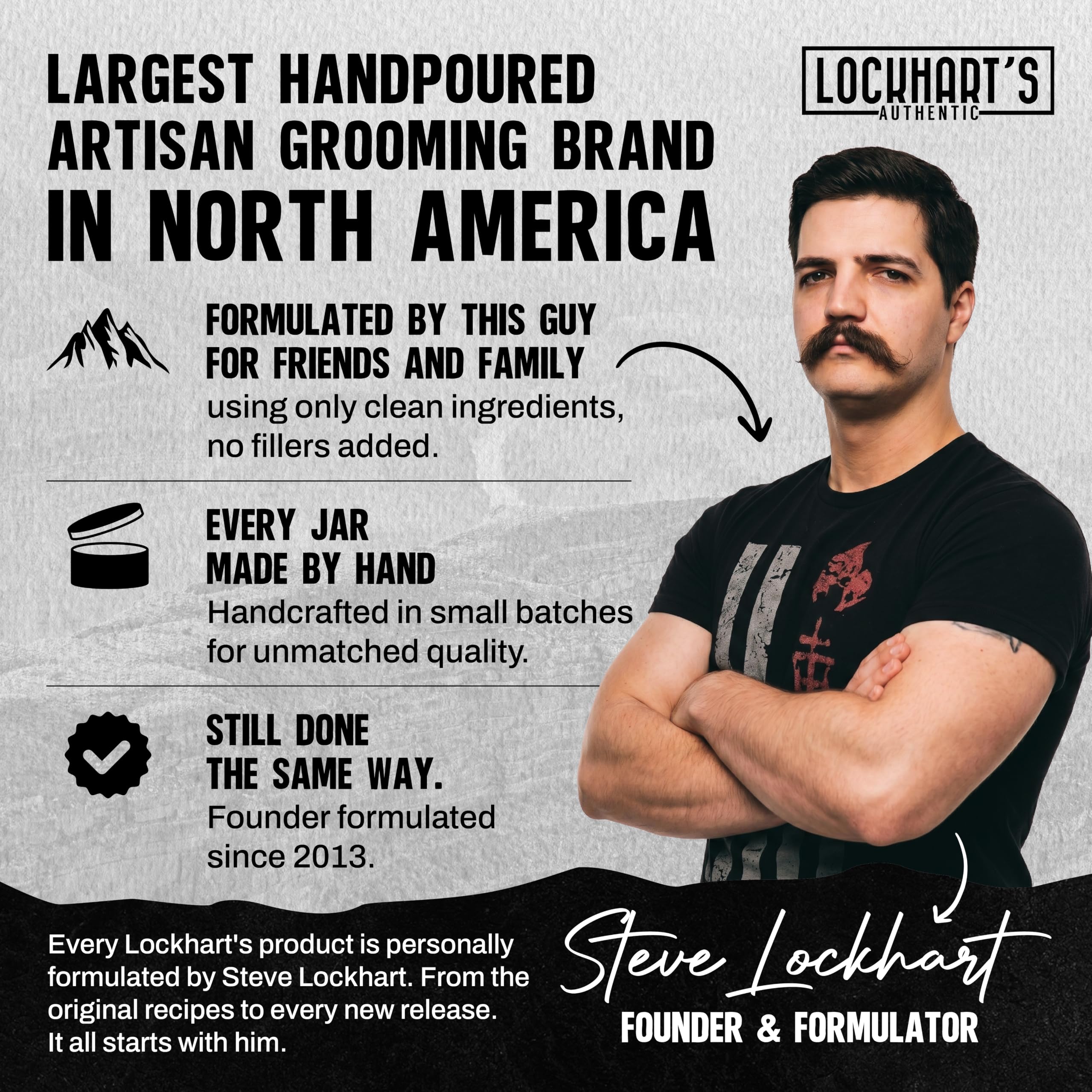 Lockhart's in a barbershop setting showing professional small-batch quality benefit