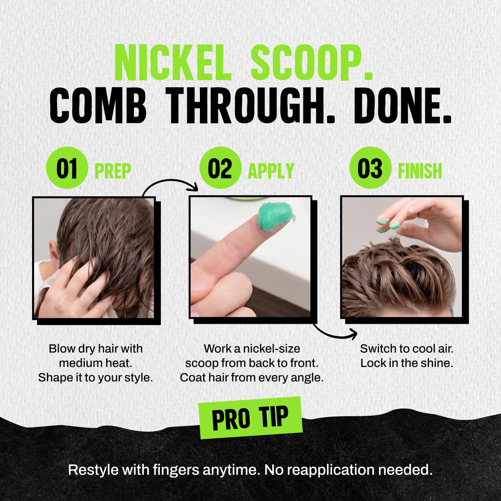 Lockhart's before and after hair photo showing high-shine control