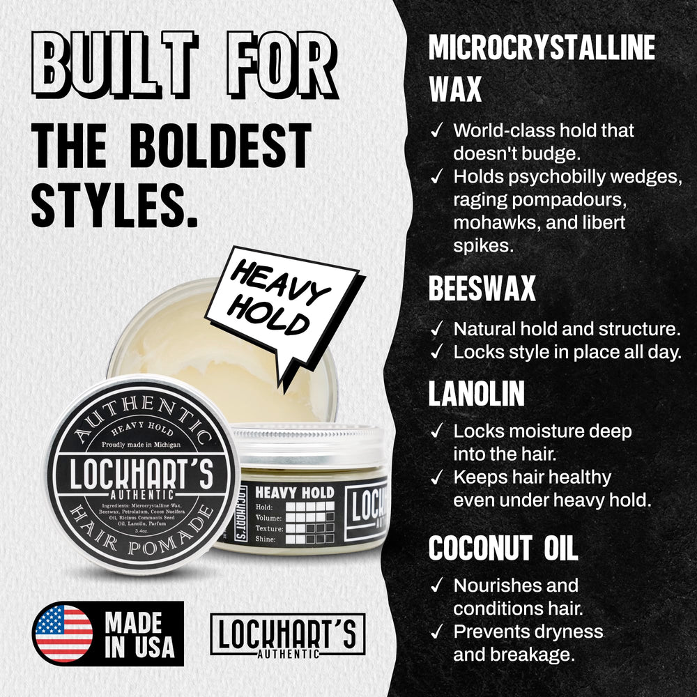 Lockhart's open jar close-up showing pomade texture for precise sculpting benefit
