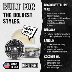 Lockhart's open jar close-up showing pomade texture for precise sculpting benefit