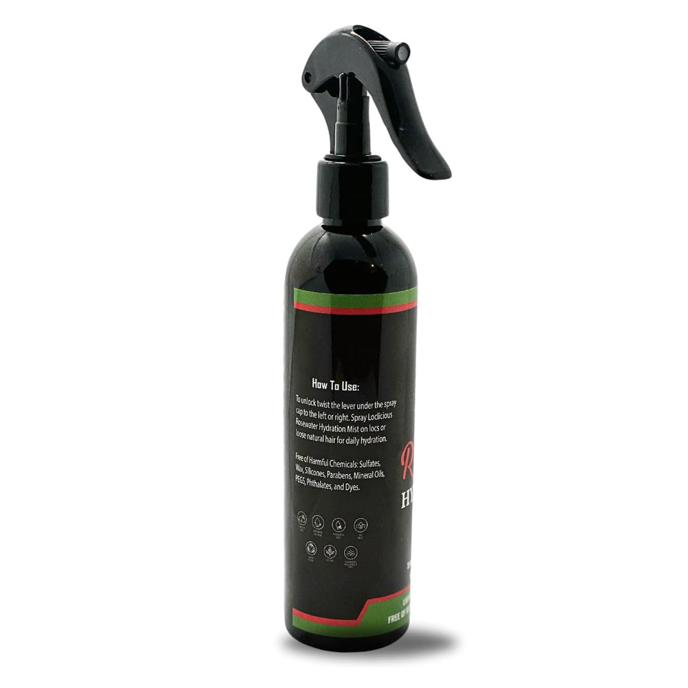 Application demo of LOCLICIOUS mist to the scalp for targeted soothing and lightweight conditioning