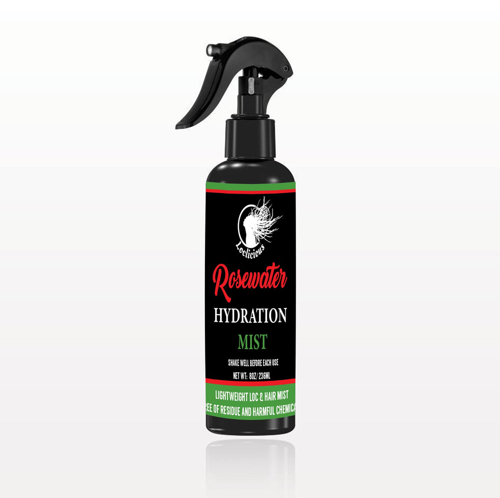 LOCLICIOUS spray nozzle dispersing fine mist on hair for even hydration and quick refresh