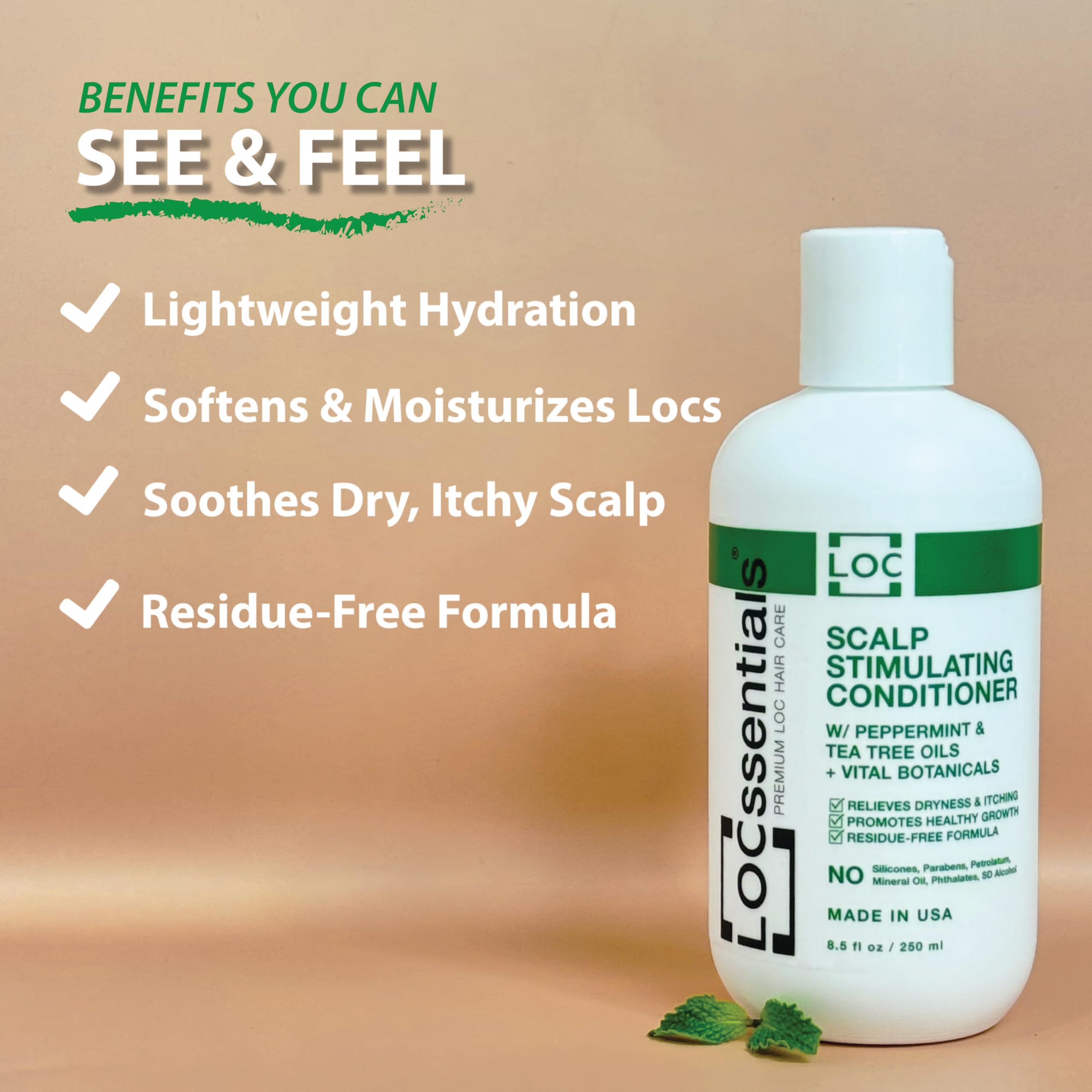 LOCssentials close-up of creamy conditioner texture showing lightweight hydration