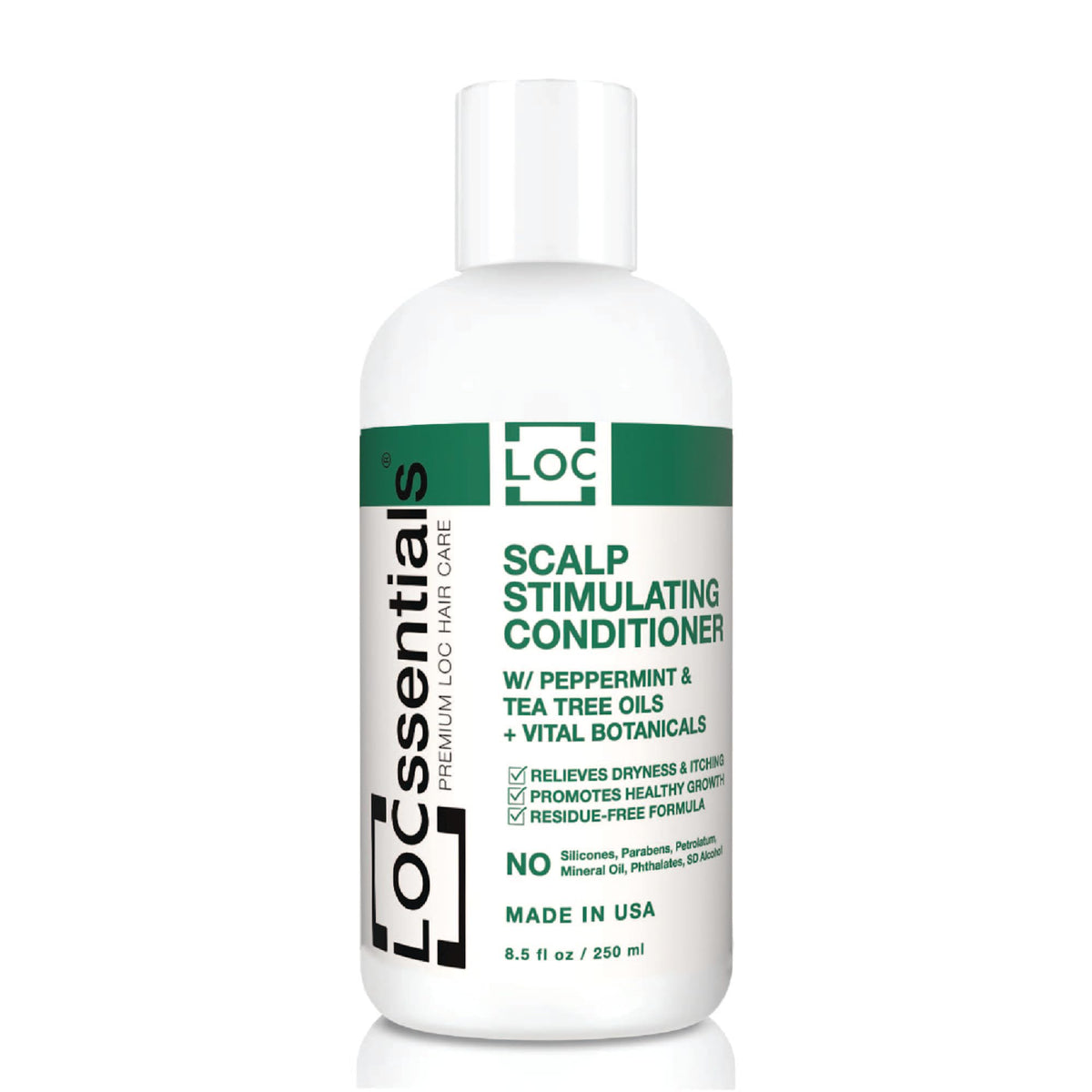 LOCssentials front label showing product name and scent benefits