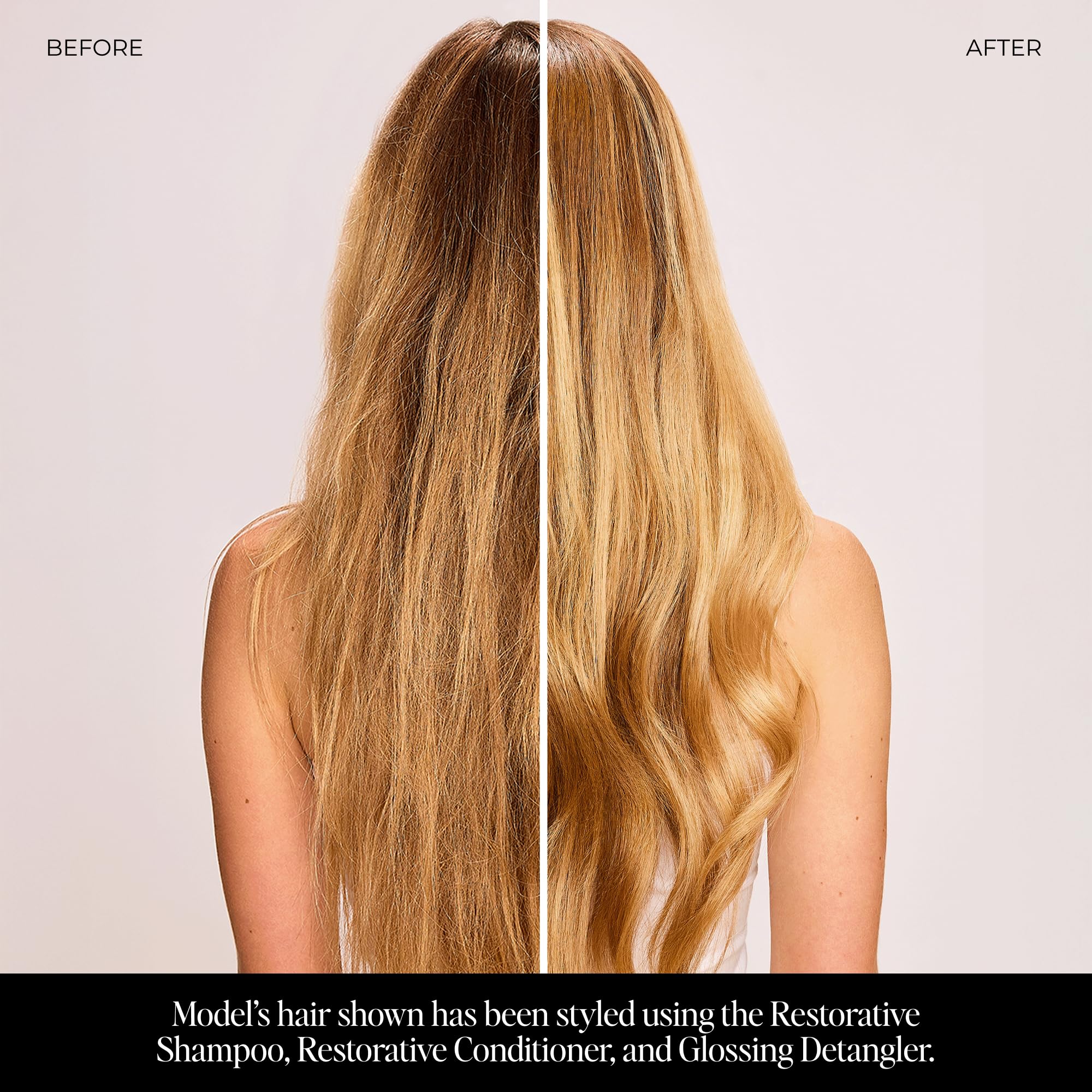 LolaVie applied on hair strand showing smooth, frizz-reduced finish