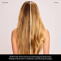 LolaVie applied on hair strand showing smooth, frizz-reduced finish