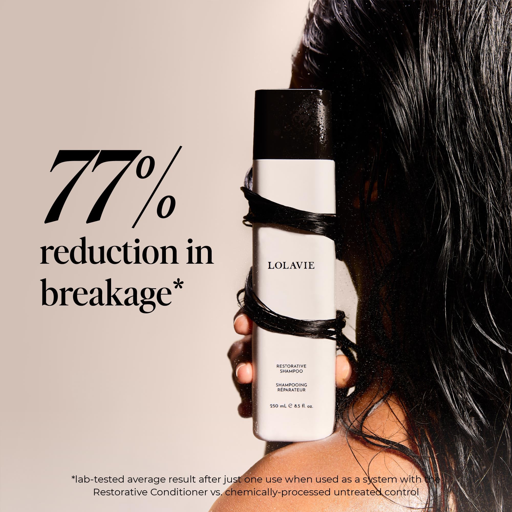 Creamy lather texture from LolaVie shampoo demonstrating gentle cleansing and softness