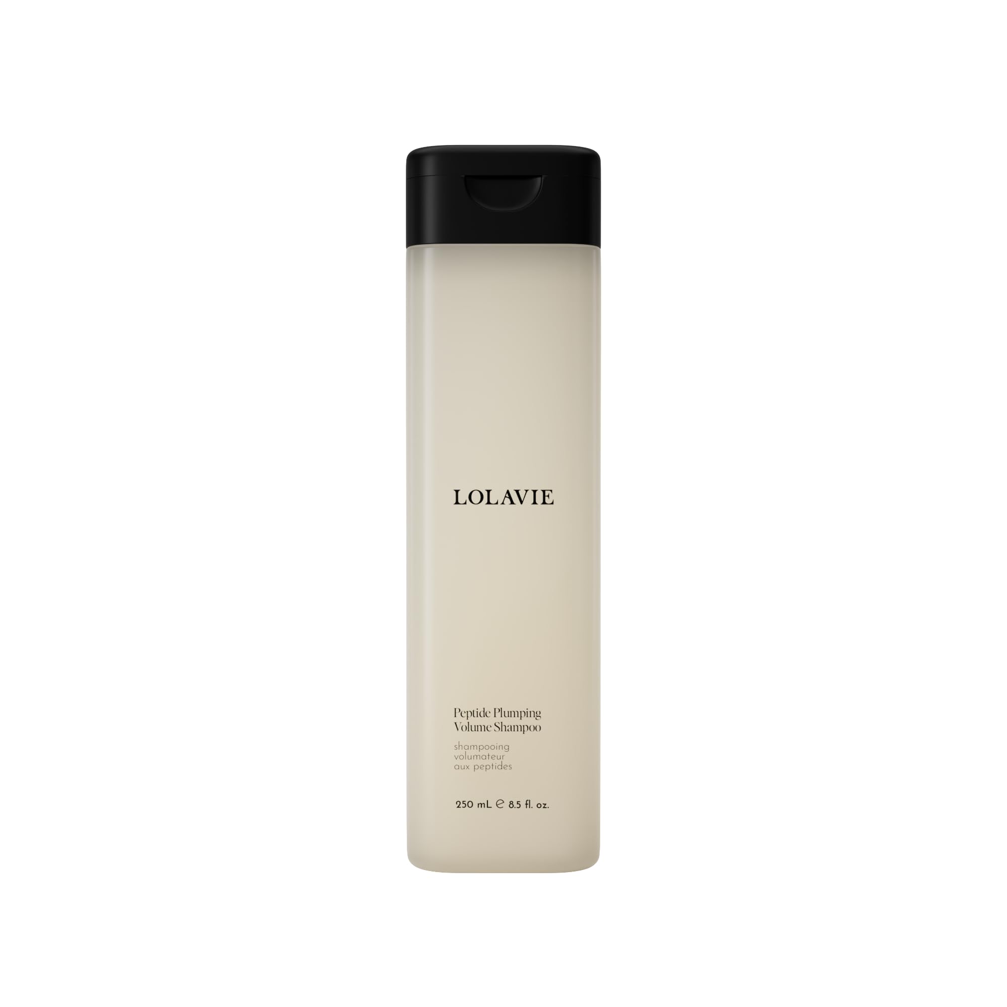 LolaVie shampoo front view showing packaging and volume benefit