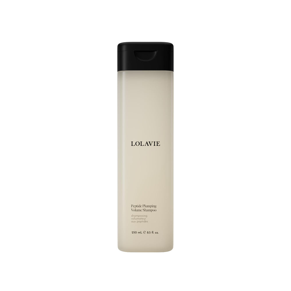 LolaVie shampoo front view showing packaging and volume benefit