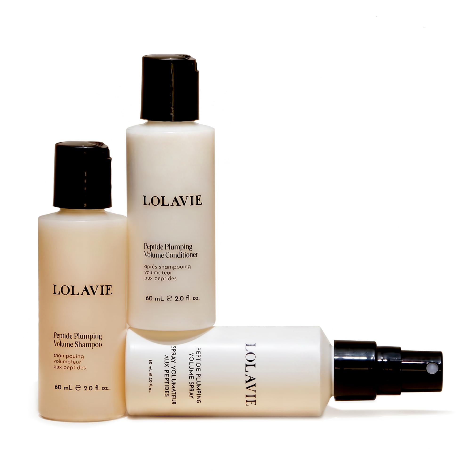 LolaVie bundle front view showing travel-ready volumizing kit benefits