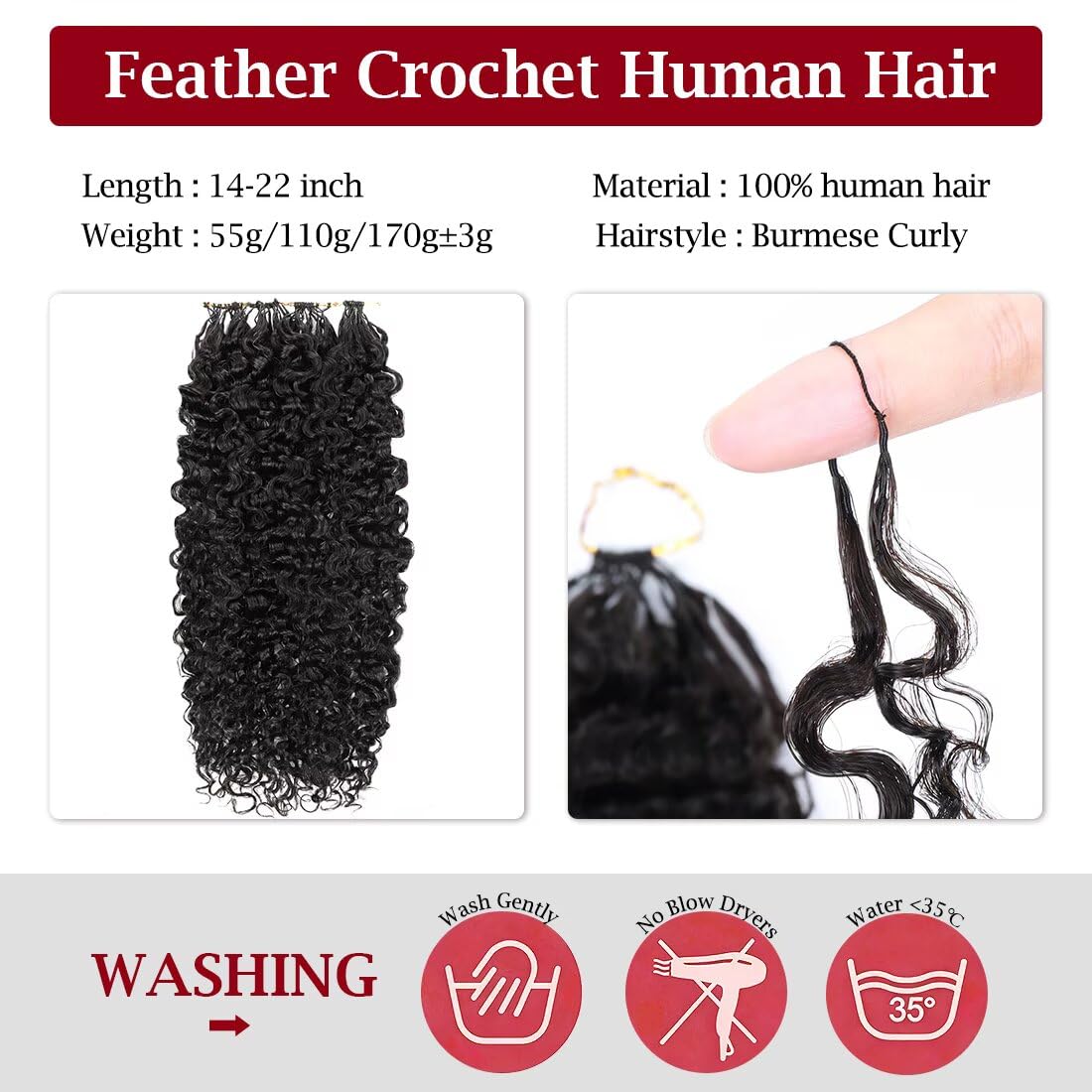 LOLLY HAIR pre-looped ends displayed for fast installation and tidy finishes