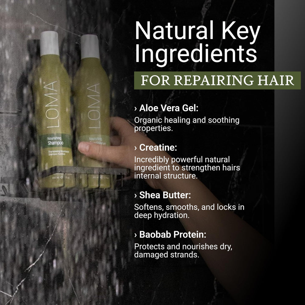 LOMA label closeup highlighting ingredients list and authenticity code benefits
