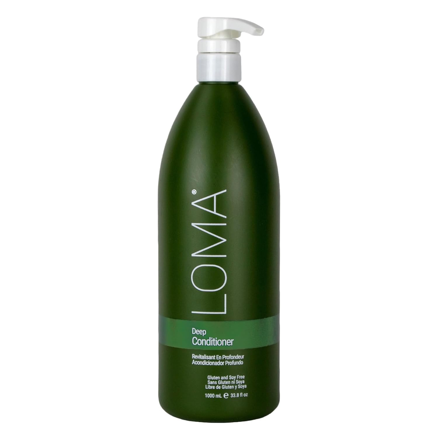 Loma deep conditioner front packaging shows label and large 33.8 oz size for value