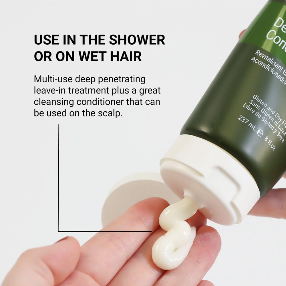 loma deep conditioner applying to wet hair demonstrating gentle cleansing and conditioning benefit