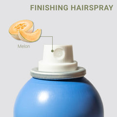 Loma finishing hairspray nozzle close-up illustrating fine mist for even coverage