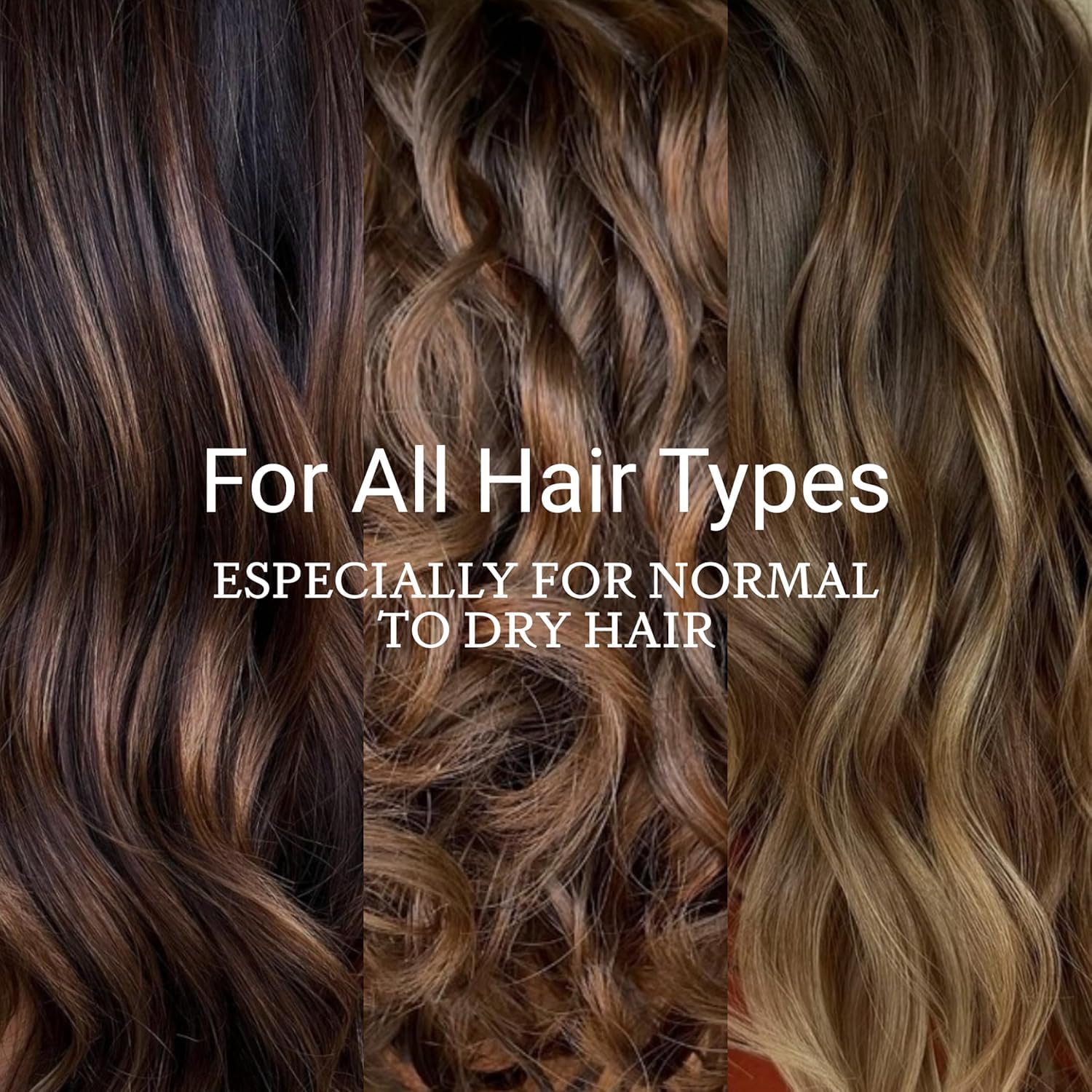 LOMA application in hand on wet hair, protects from heat and speeds drying