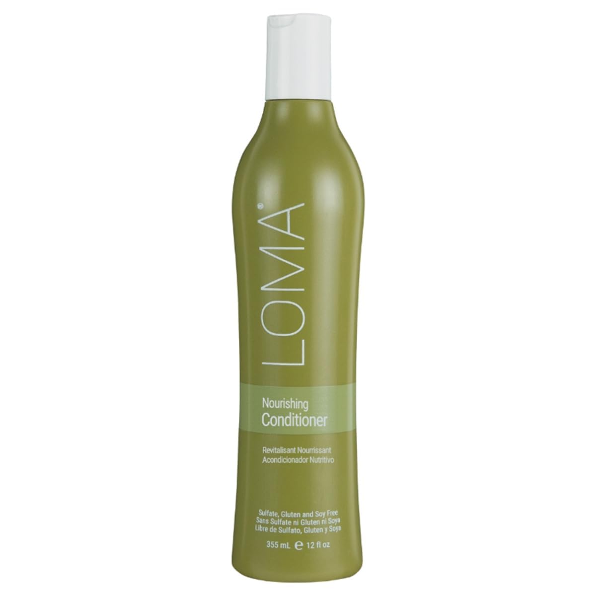 Loma front packaging showing 12 ounce bottle and label benefits