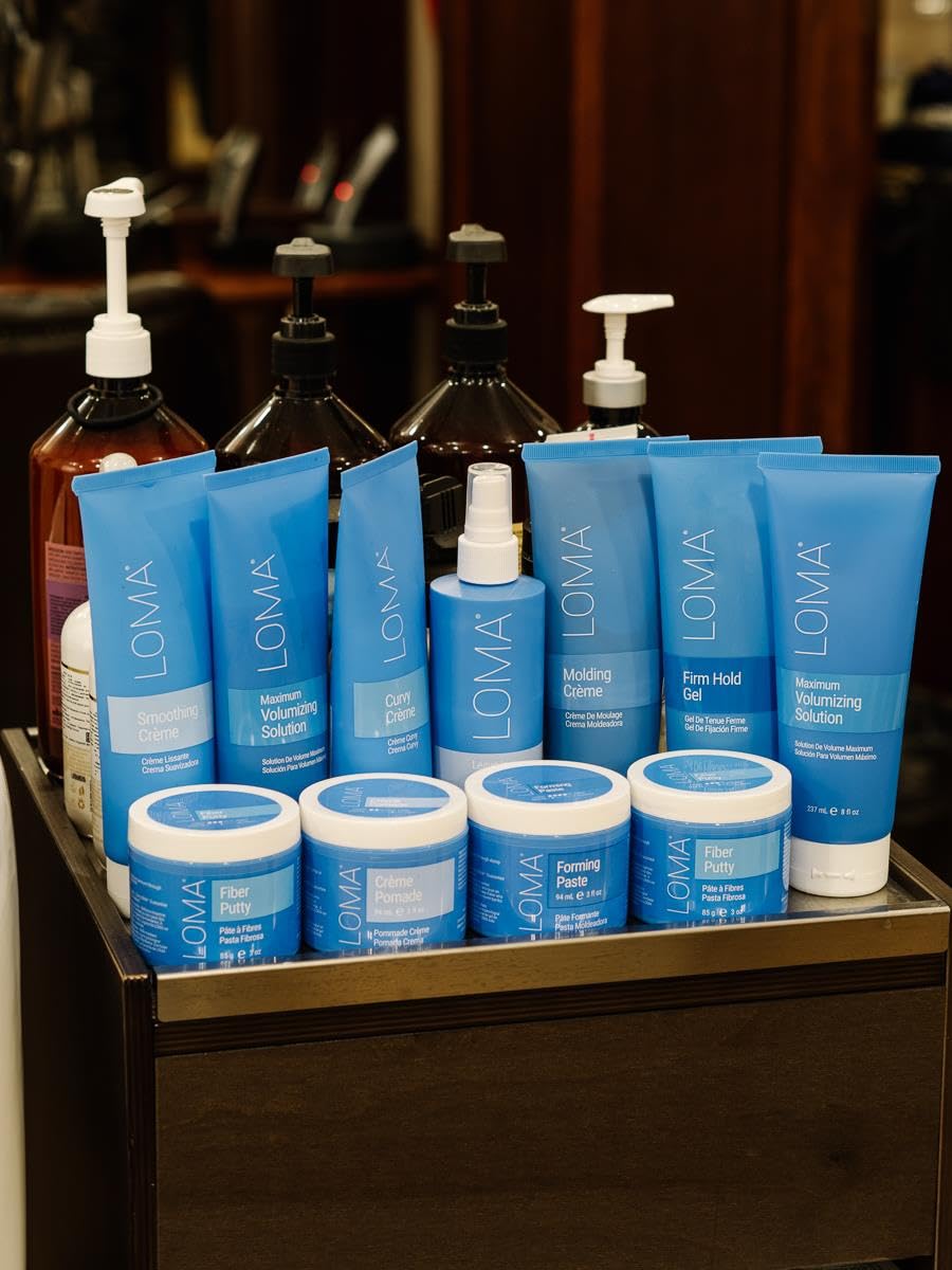 Loma smoothing crème lifestyle bathroom shelf showing ready-to-use, clean-beauty routine