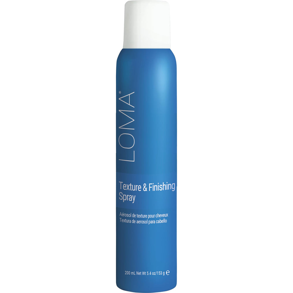Loma Texture & Finishing Spray front label showing product and benefits