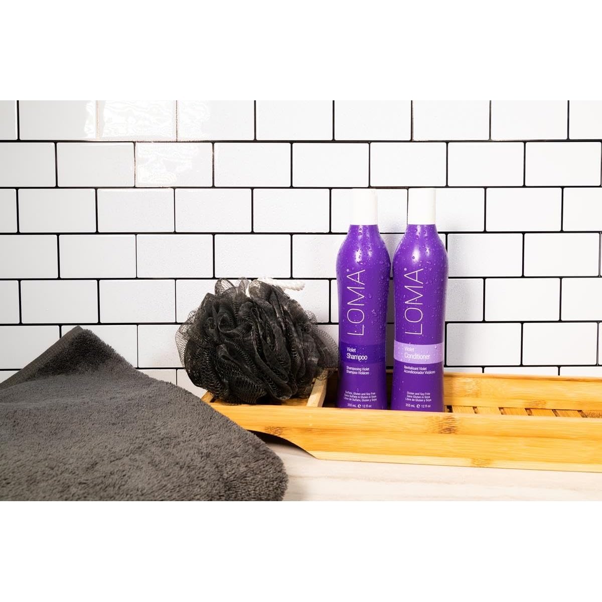 Loma violet shampoo closeup of blue‑violet pigment showing tone neutralization benefit