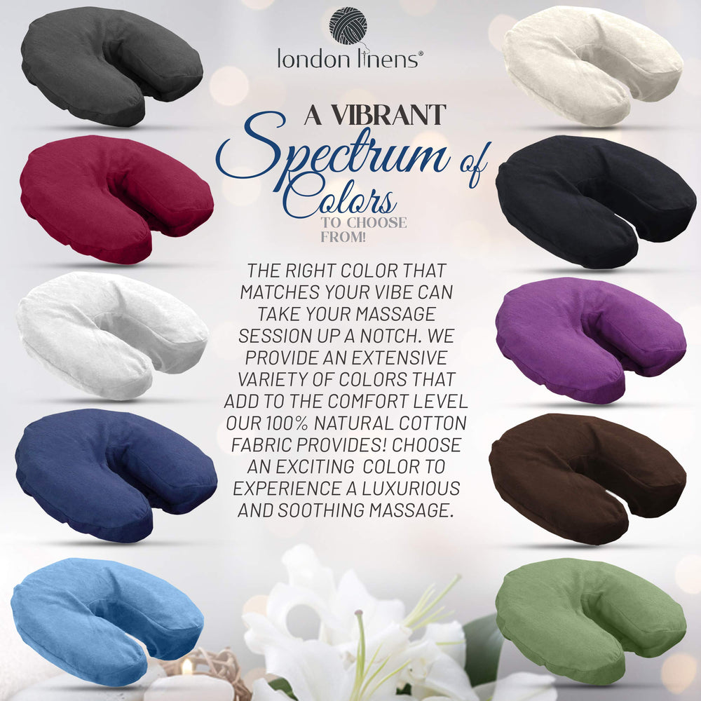 LONDON LINENS stacked ten covers illustrating bulk supply convenience benefit
