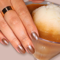LONDONTOWN Affogato swatch on wrist showing true nude-brown tone