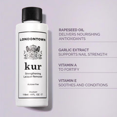 LONDONTOWN bottle pouring remover demonstrating fast-acting polish removal