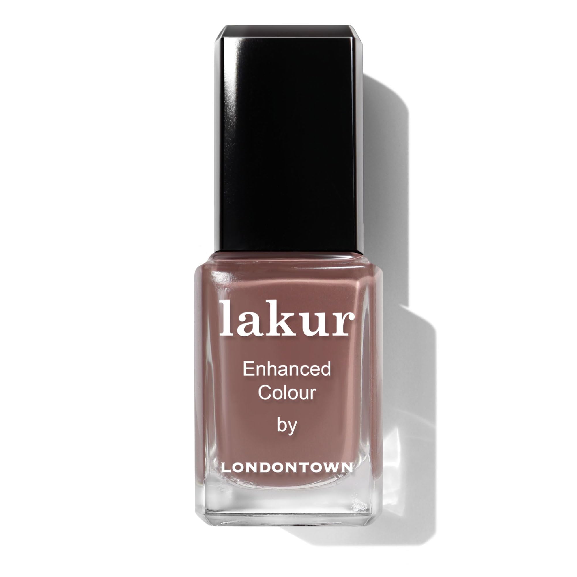 LONDONTOWN Dirty Chai front bottle showing creamy nude-brown and glossy finish