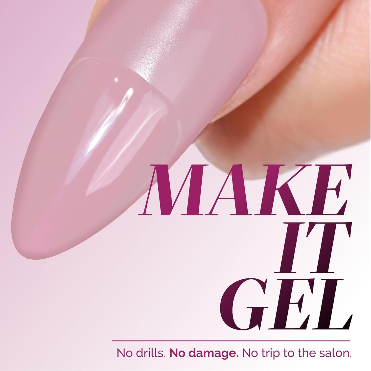 Close-up of LONDONTOWN GelShift label showing HEMA-free formulation benefit