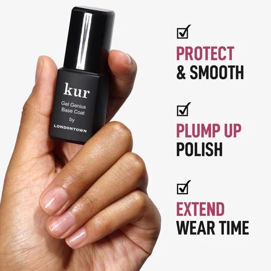 LONDONTOWN clear texture swatch highlighting thin fast-drying formula and shine