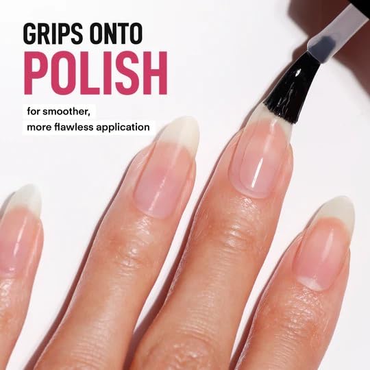 LONDONTOWN product in use applying base coat for quicker manicures and better adhesion