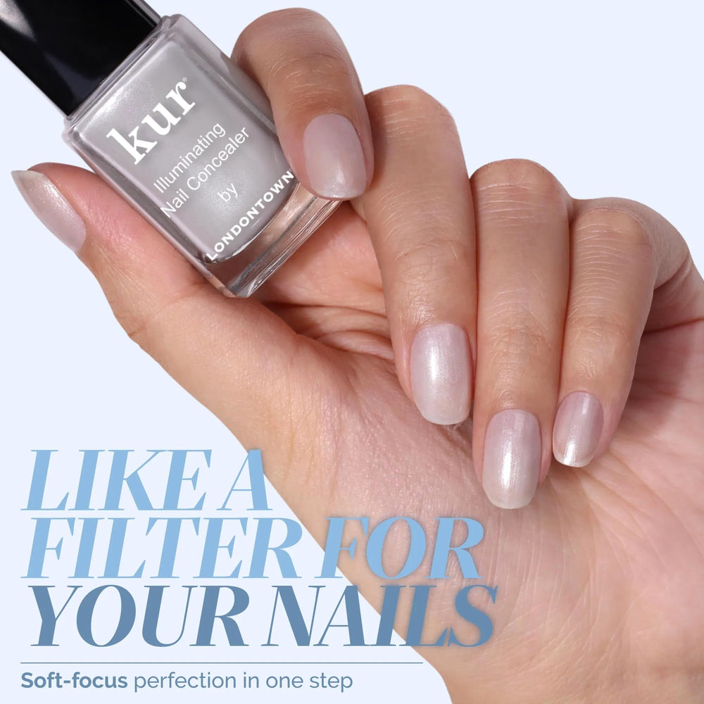 LONDONTOWN brush stroke of Quartz polish demonstrating even application benefit: smooth coverage