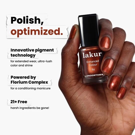 LONDONTOWN polish applied on nails showing smooth coverage and gel-like shine