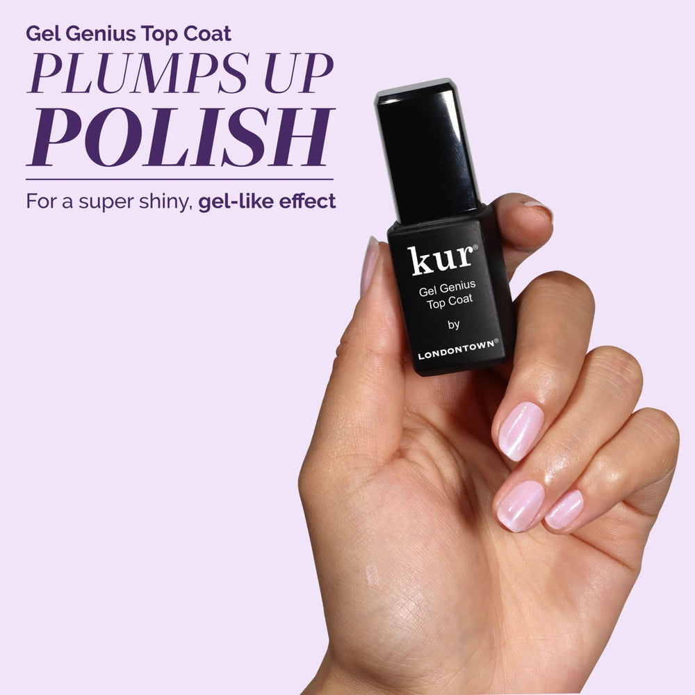 LONDONTOWN top coat brush stroke showing glossy finish and chip resistance benefit