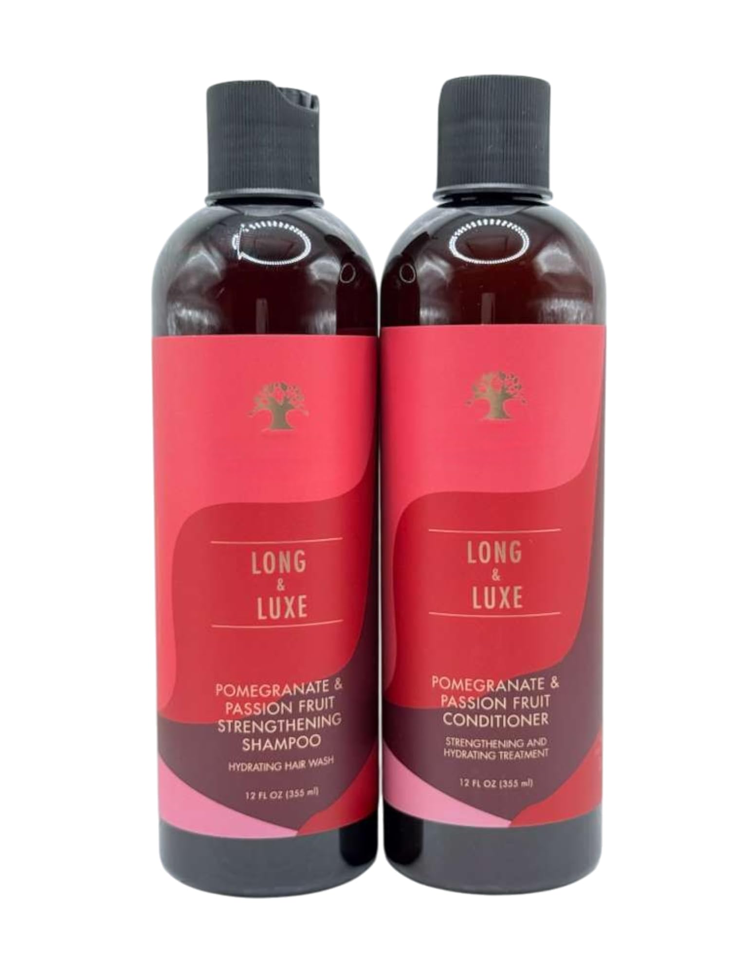 Generic Long & Luxe duo front packaging showing full bottles and benefits