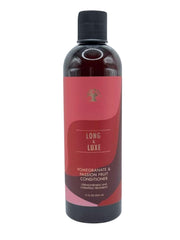 Generic Long & Luxe pomegranate and passion fruit display showing nourishing ingredients