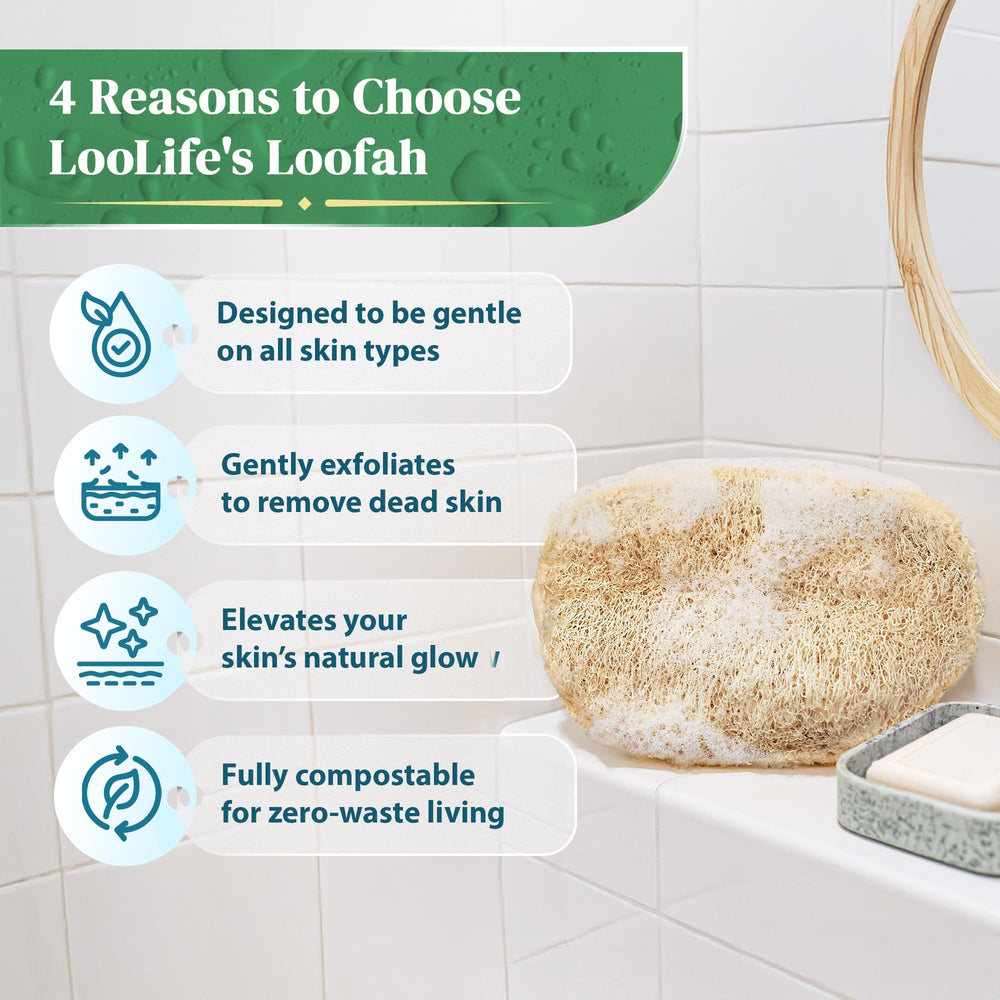 LooLife product label highlighting ethical sourcing and sustainable farming benefit