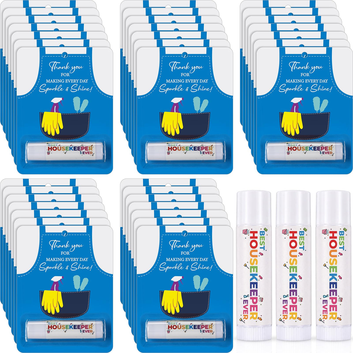 Loopeer front packaging showing colorful bulk lip balm set and gift message