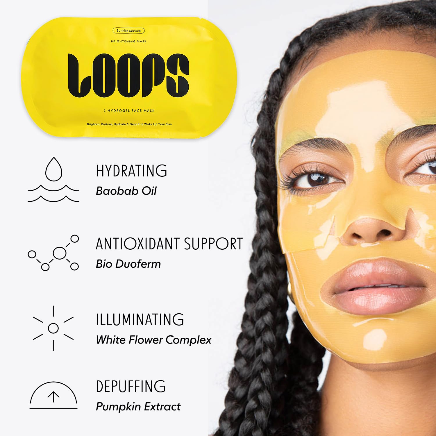 LOOPS serum droplet on fingers showing concentrated nourishing essence