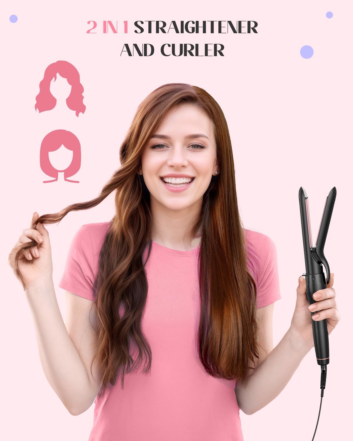 Lopeie flat iron attachment open view for quick straightening convenience