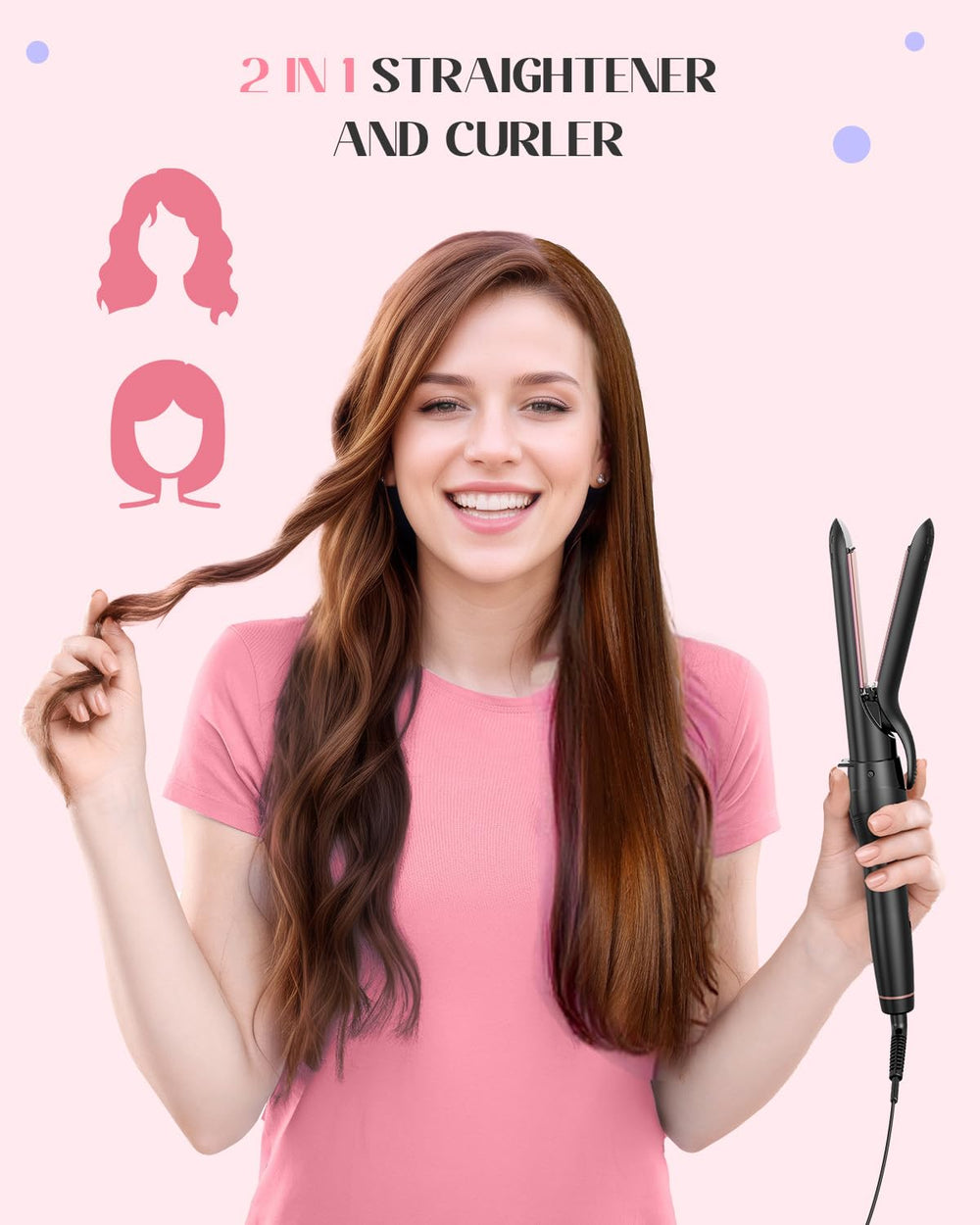 Lopeie flat iron attachment open view for quick straightening convenience