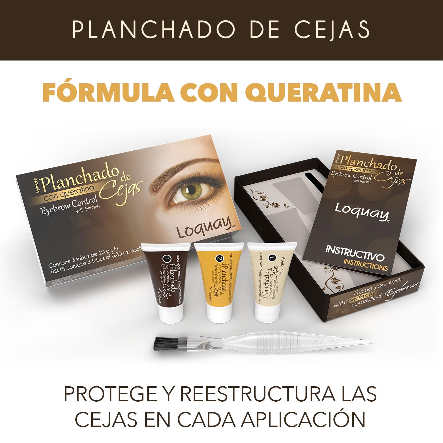 Loquay kit next to hand showing compact 10g tube scale for easy salon portability benefit