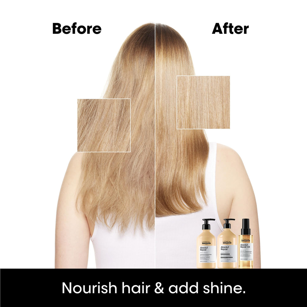 L'Oréal Professionnel oil drop texture close-up showing lightweight nourishment