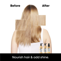 L'Oréal Professionnel oil drop texture close-up showing lightweight nourishment