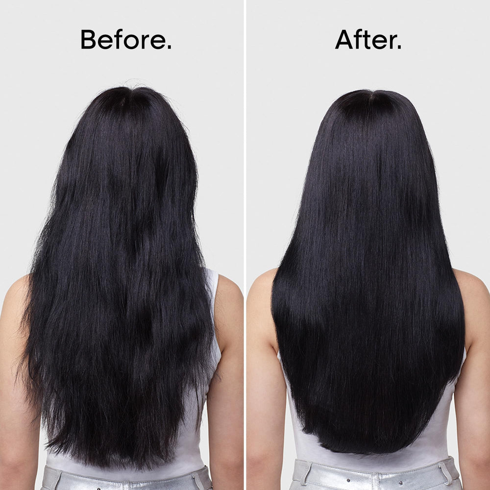 L'OREAL PROFESSIONNEL PARIS before and after lengths comparison showing reduced breakage and shine